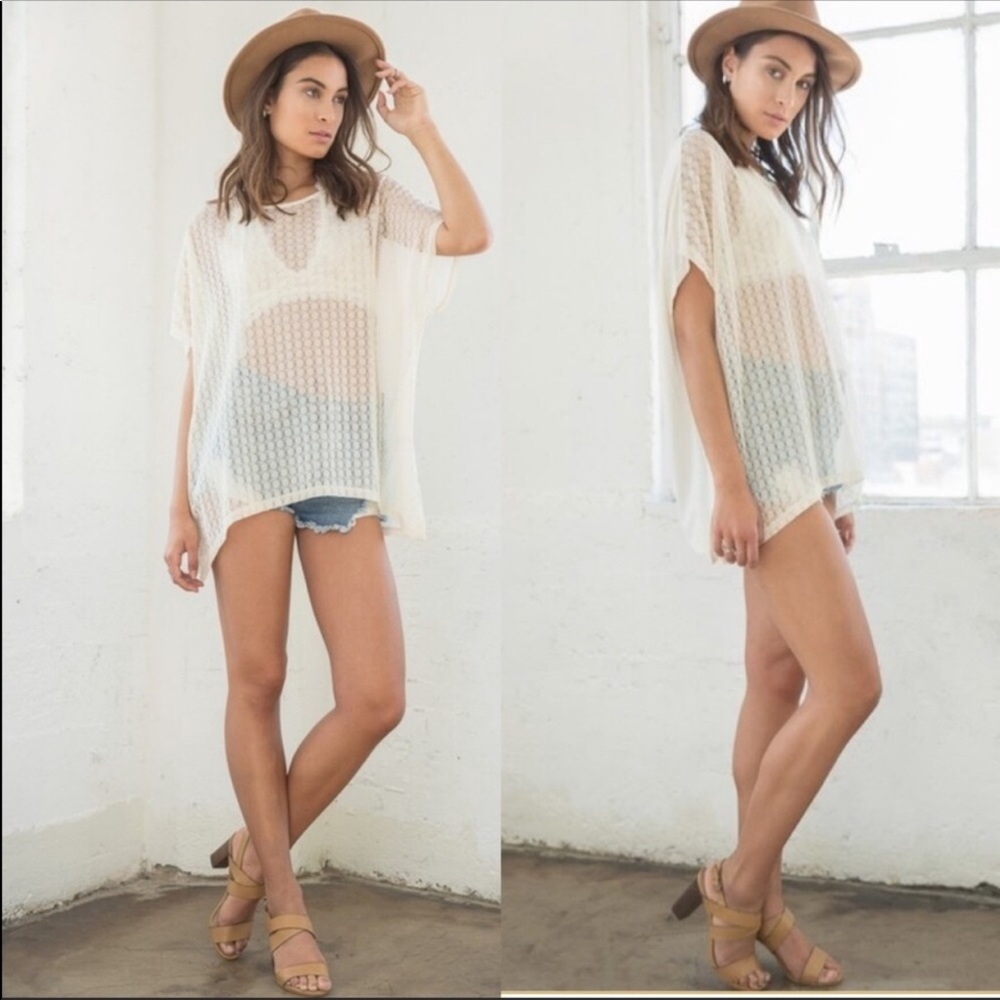 ❤️HOST PICK❤️ NEW Mesh Front Tee Swim Cover Up